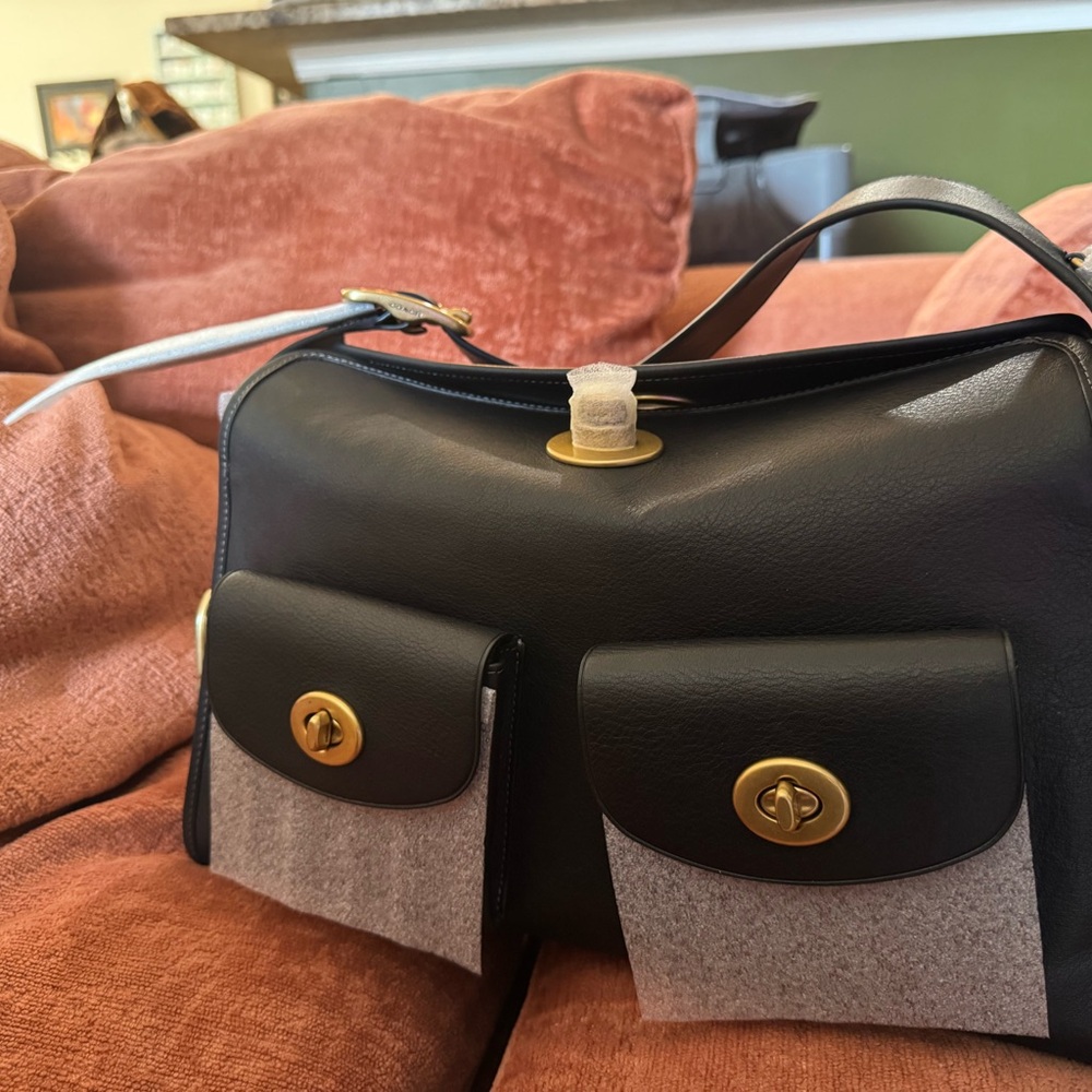 Coach black haversack